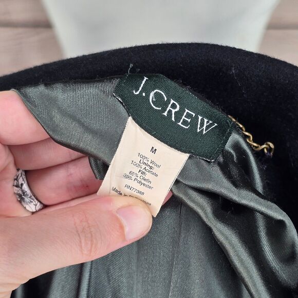 Vintage J. Crew 100% Wool Classic Double Breasted Peacoat Medium Black Y2K - Picture 8 of 8